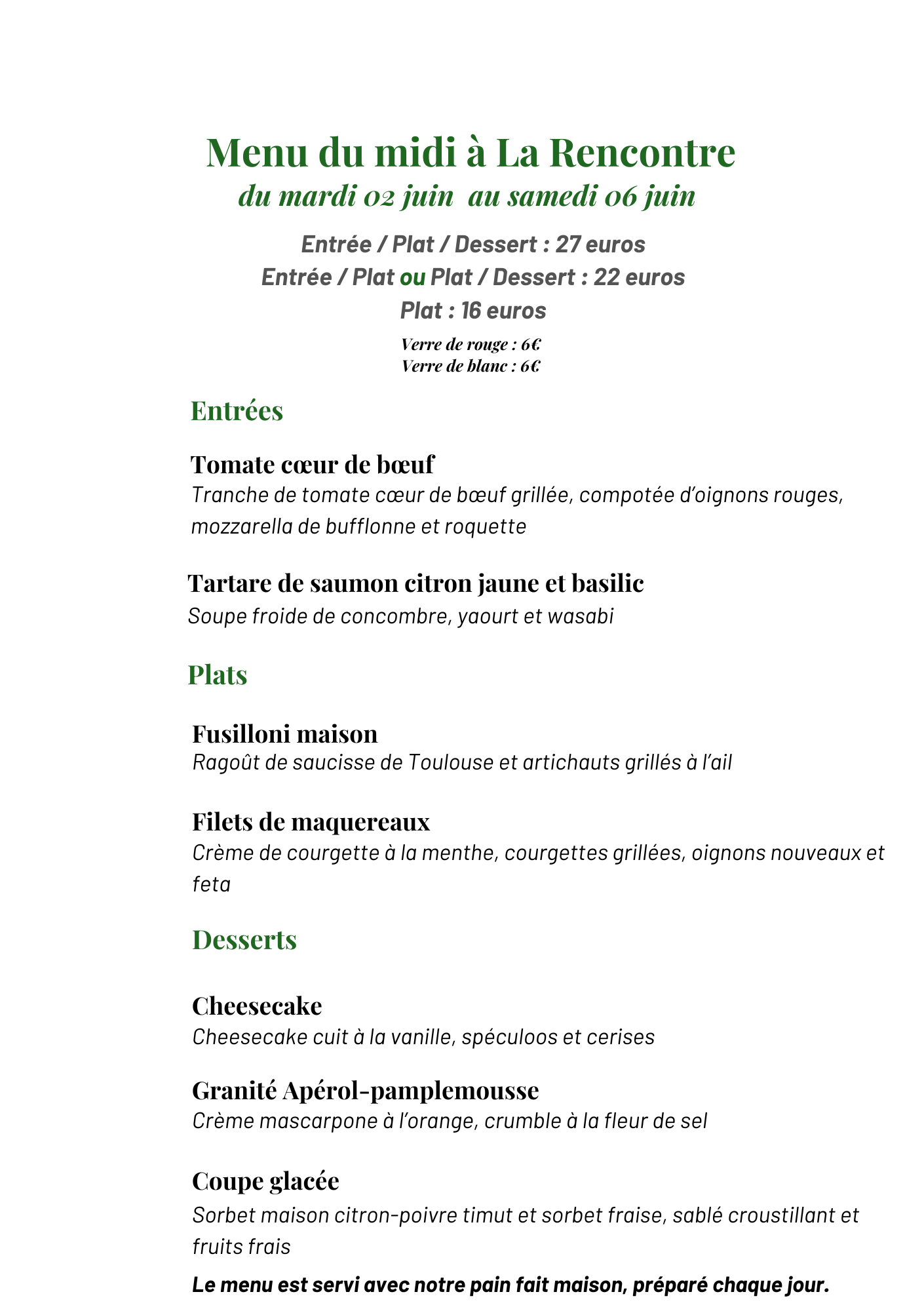 <p style="text-align:center"><strong>Menu du midi</strong></p>