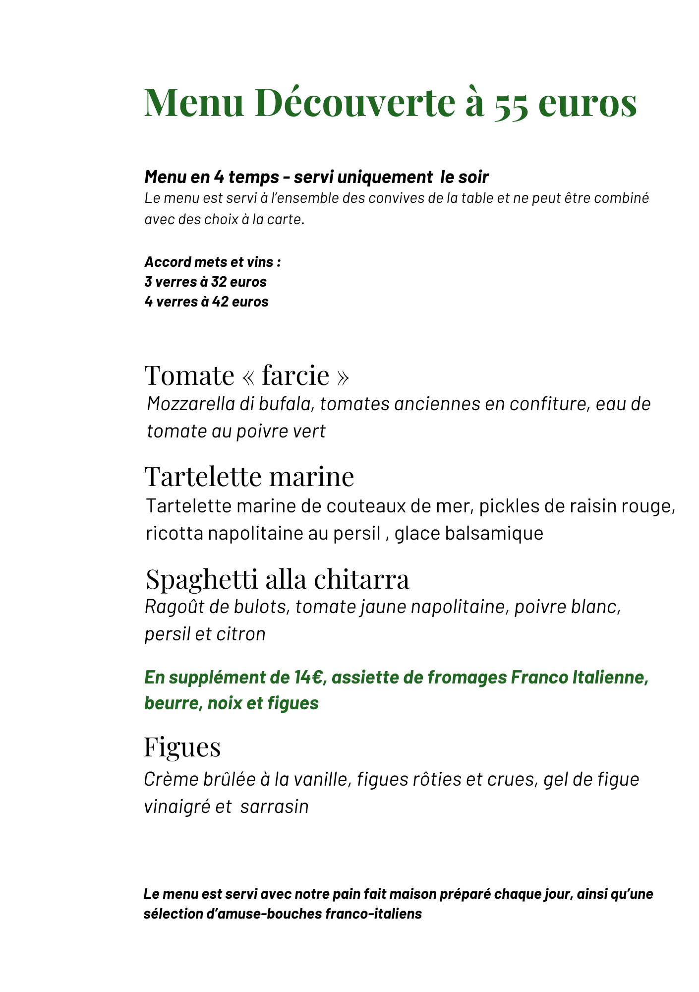 <p style="text-align:center"><strong>Menu découverte</strong></p>