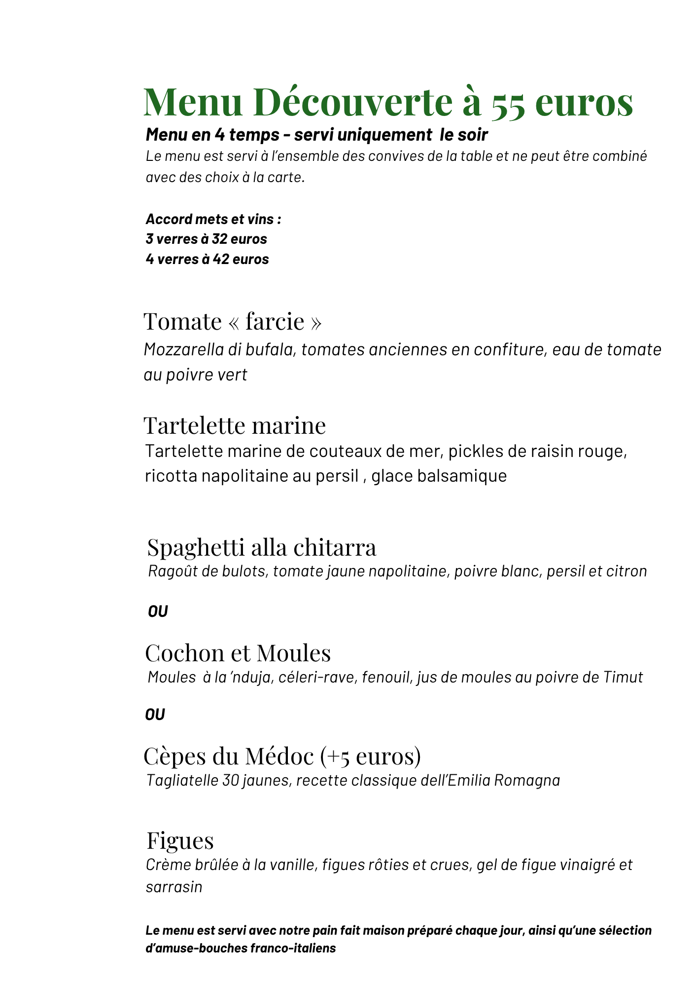 <p style="text-align:center"><strong>Menu découverte</strong></p>